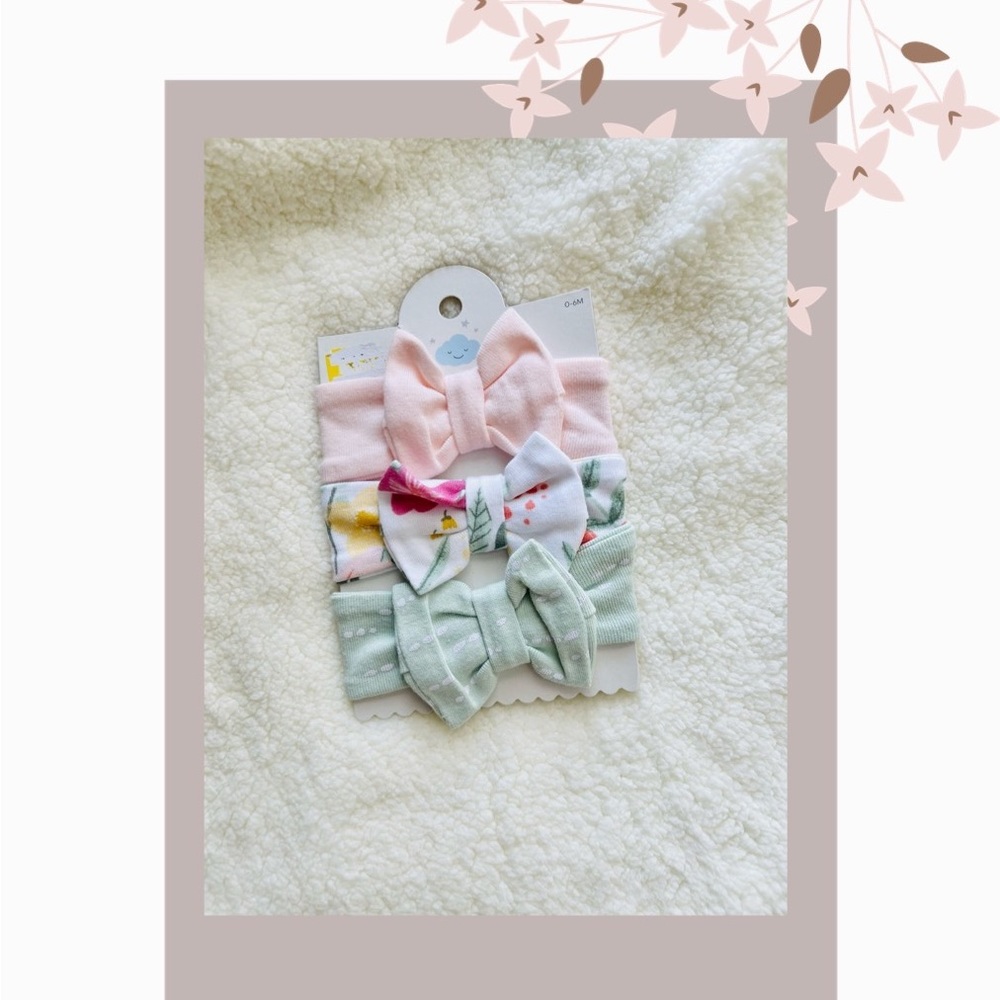Cloud island baby head wraps / bow